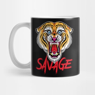 Savage Tiger Traditional Tattoo Mug